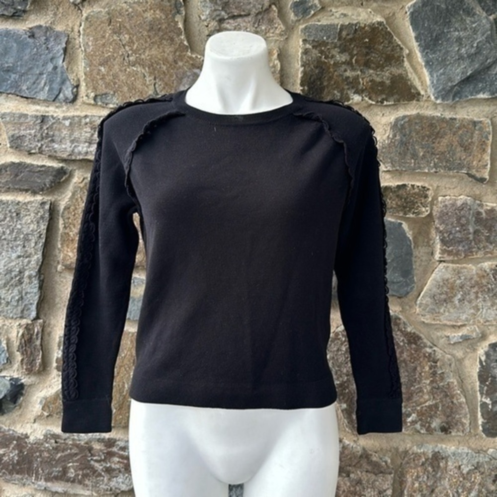 J Crew Cotton sweater with lace design Size XXS